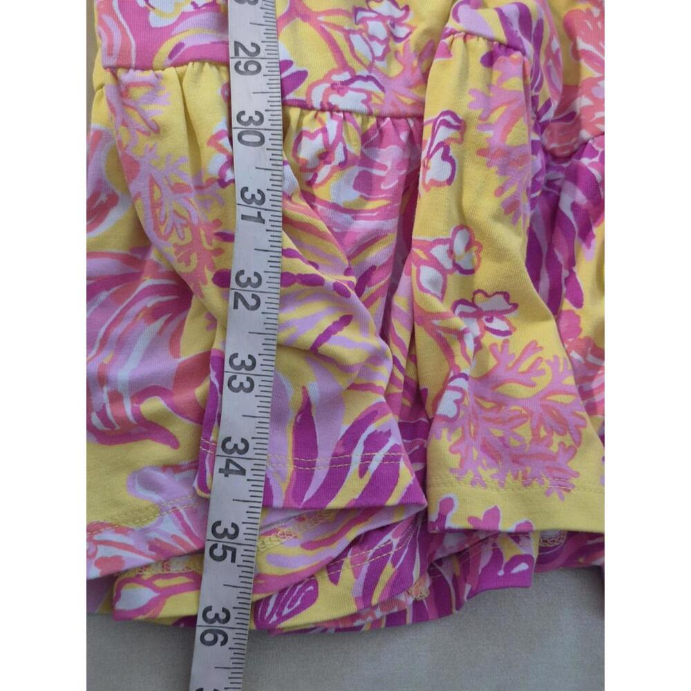 Lilly Pulitzer Folly Floral Wrap Dress Calla Yellow Floral Coral Medium - Picture 8 of 8